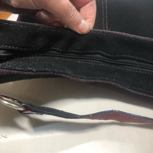 Vintage Hush Puppies Genuine Suede Hobo style purse bag 1980s Throwback - Picture 6 of 16